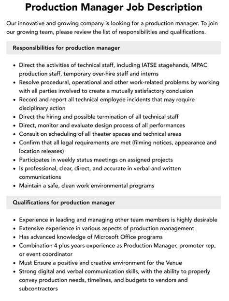 fabrication manager qualifications